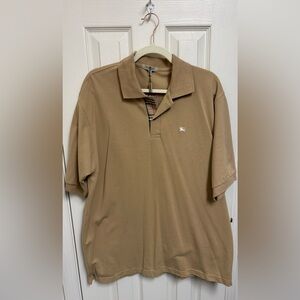 Burberry Men's Polo in Light Brown with Signature Crest